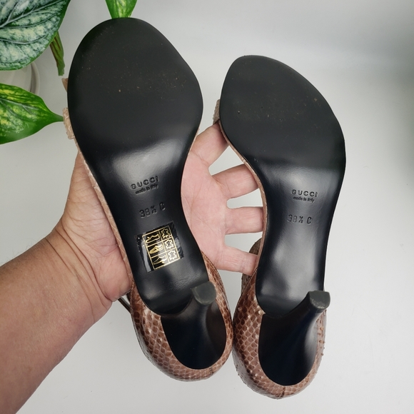 GUCCI Sandal Snake Skin Ankle Strap Heels sz 38.5 C US 8 - Picture 16 of 16